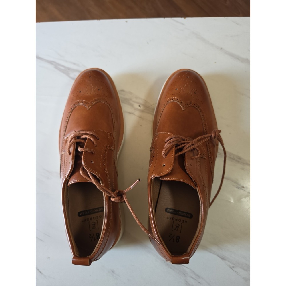8.5 Mens George Jonaah Wingtip Oxford Dress Shoes Memory Insole True To Size